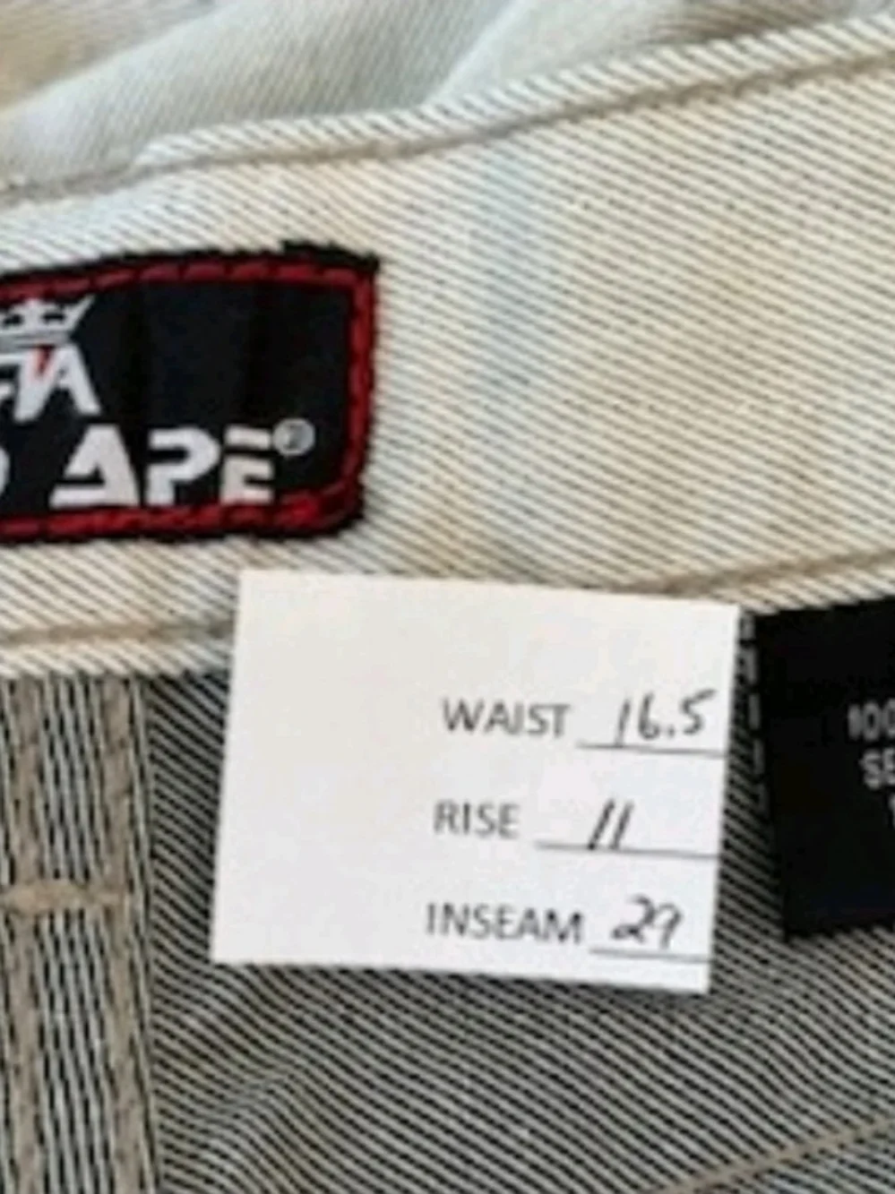 VTG Red Ape Baggy Y2K Jeans Size 36 Plaid Pockets Gray Hip Hop